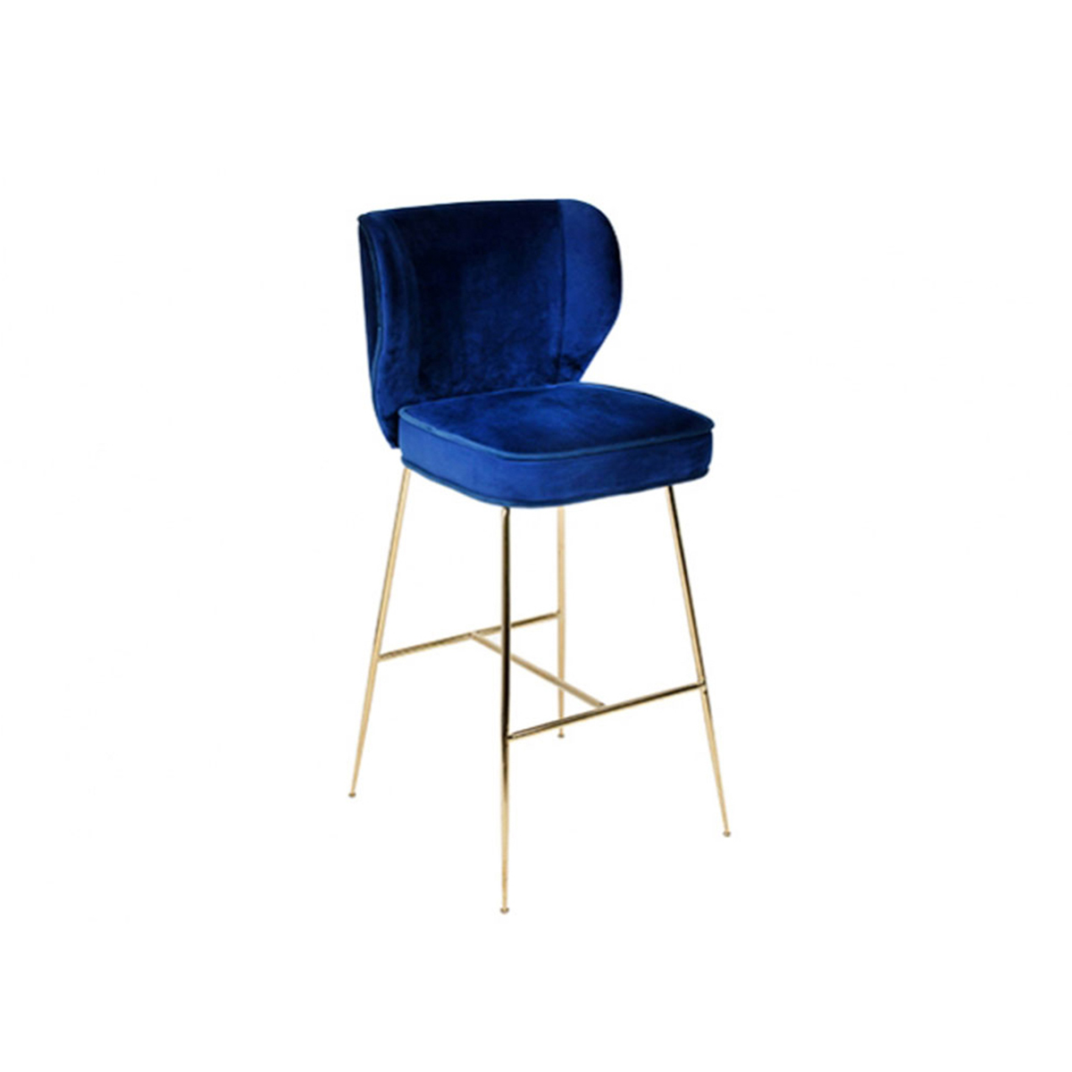 Tabouret Wayne Pied Laiton Bleu Nuit